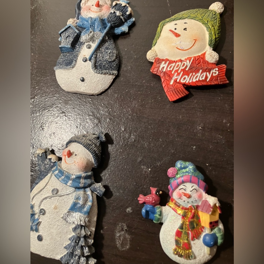 Set of four Holiday Snowman Magnets